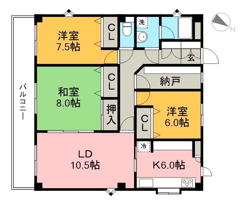 土佐っ子参拾壱番館 301号室 間取り