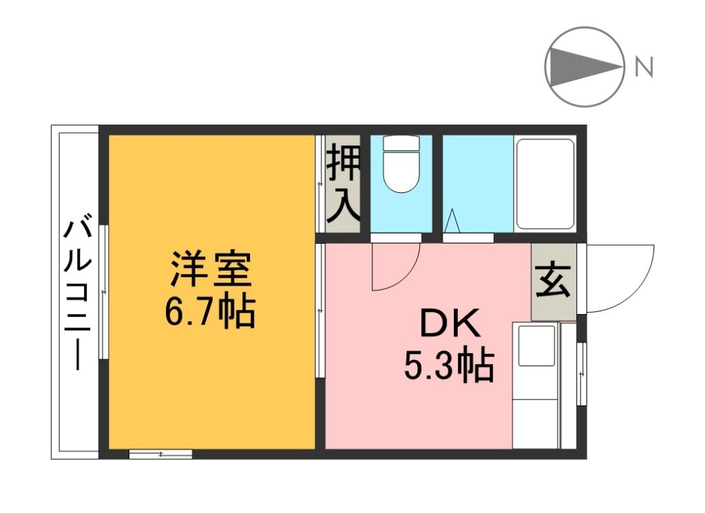 コーポ岡本 201号室 間取り