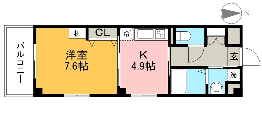 セブンシーズ城見 405号室 間取り