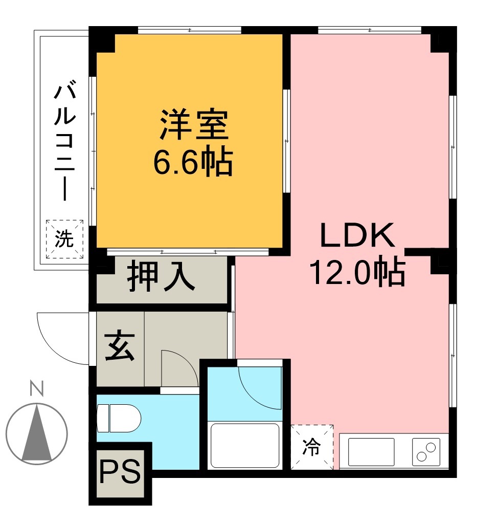 恒心ハイツ 203号室 間取り