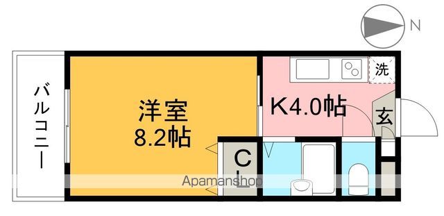 シティーハウスにしまち 202号室 間取り