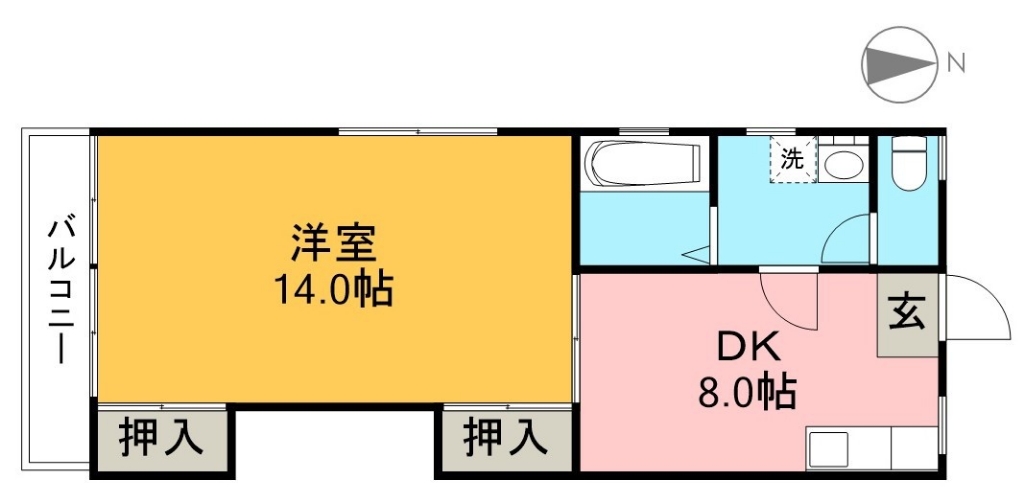 山崎マンション 201号室 間取り