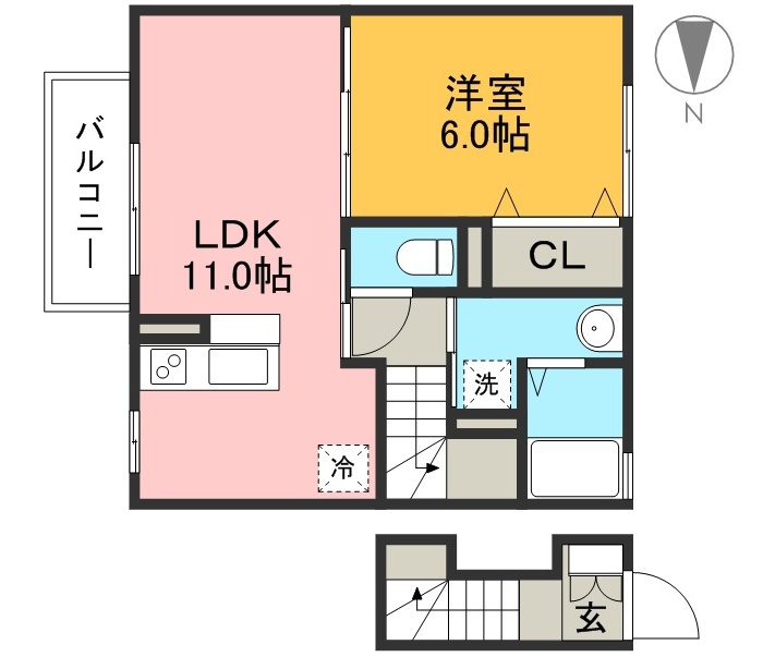 コンフォート倉 202号室 間取り