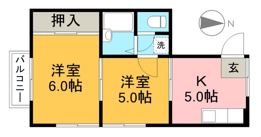 梅西コーポ 202号室 間取り