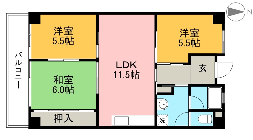 パークサイド高須Ⅱ 702号室 間取り