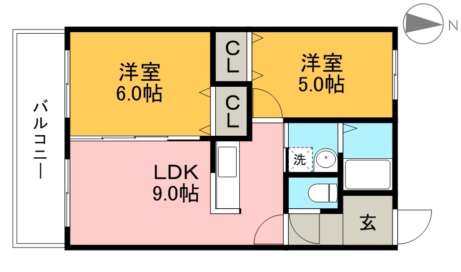 ハイツ六泉Ⅲ 402号室 間取り
