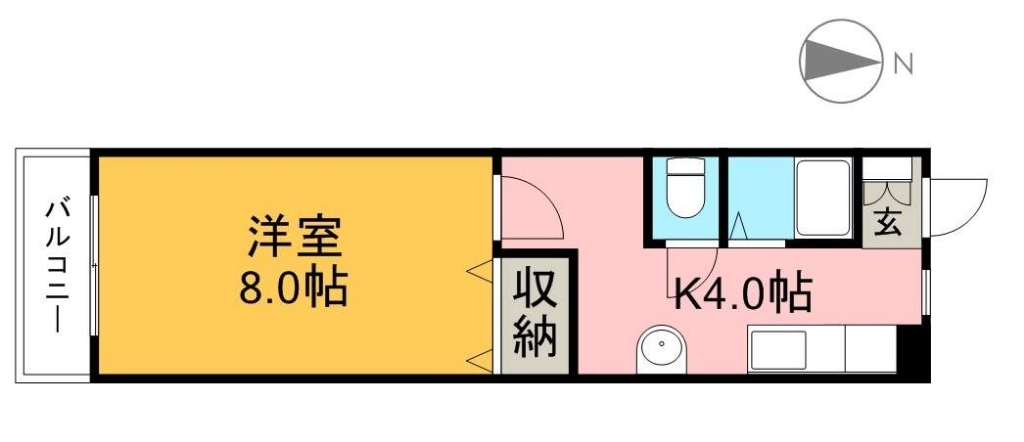 グリーングラス 2C号室 間取り
