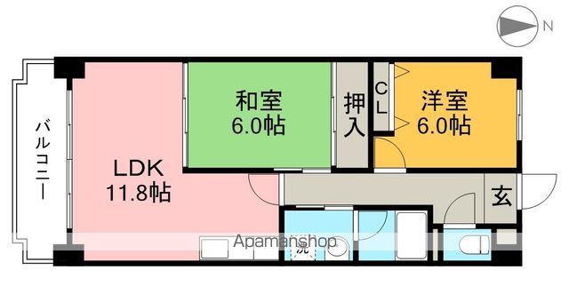サンハイツ上町（１） 702号室 間取り