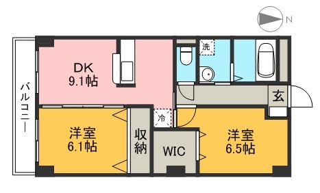 リバーパーク桂 202号室 間取り