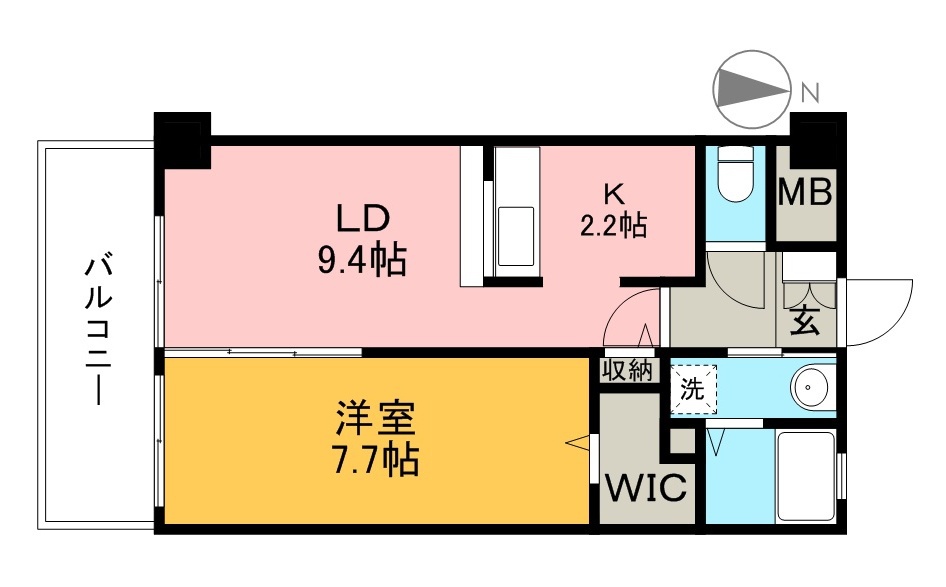 ＳＯＵＴＨ　ＨＥＡＶＥＮ 402号室 間取り