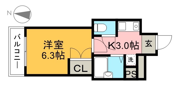 リヴィエラ上町Ⅲ 404号室 間取り