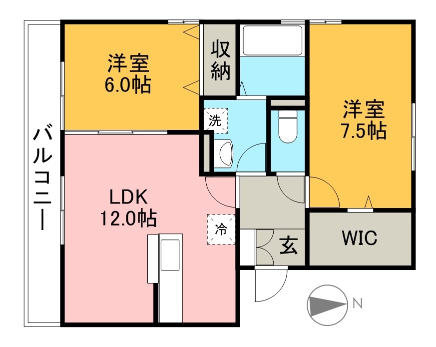 コンフォール薊 102号室 間取り