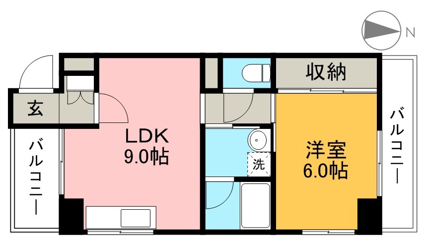 ドミール鷹匠町 201号室 間取り
