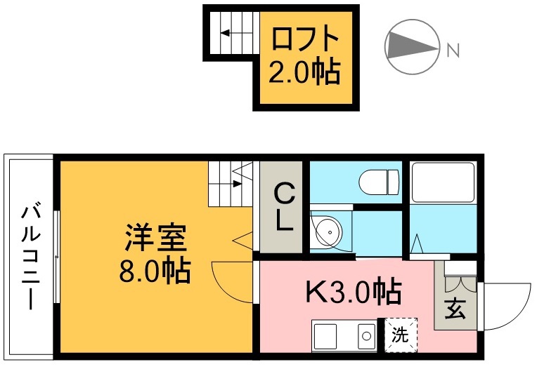 セジュールゆい 202号室 間取り