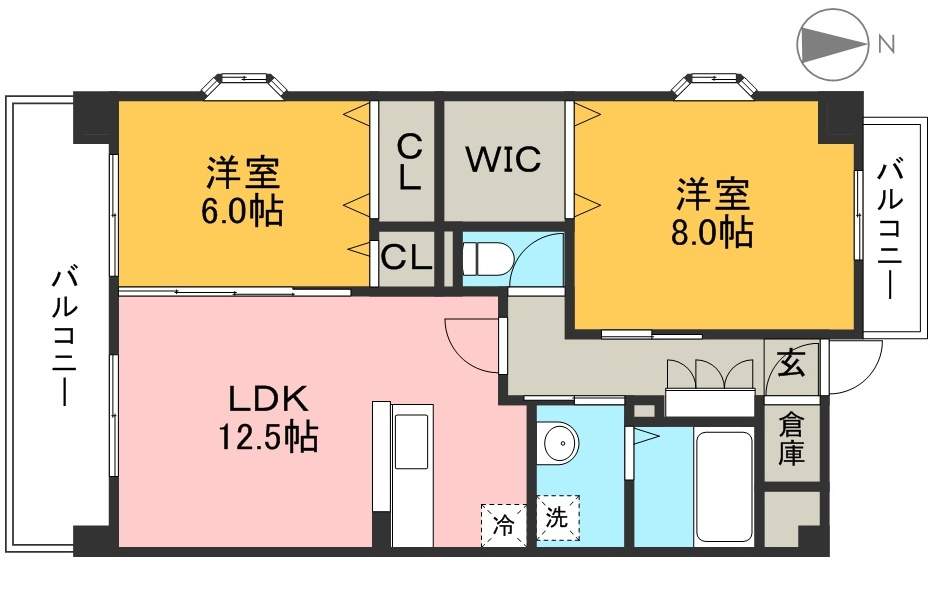 ｖｉｌｌａ　ｂｒｉｃｋ 606号室 間取り