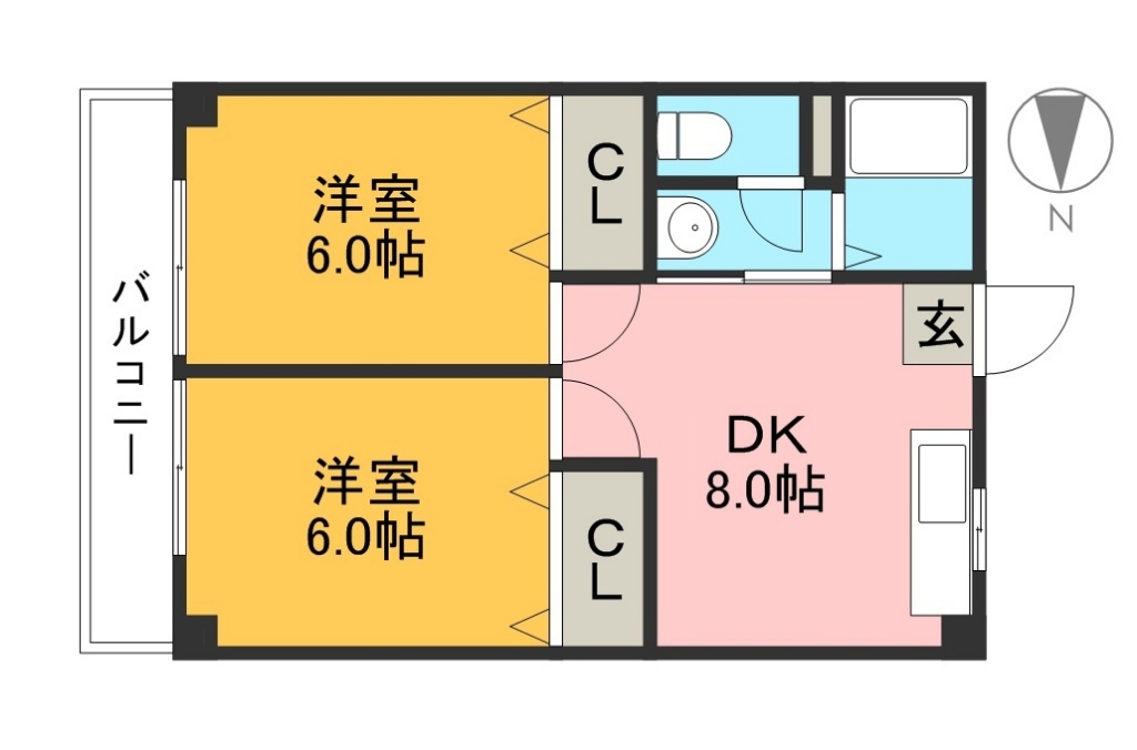 竹之内マンションⅠ 302号室 間取り