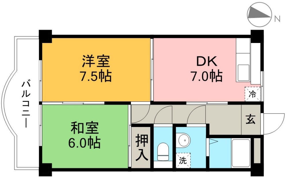 ハイツ　ハピィバリーⅡ　Ｂ棟 206号室 間取り