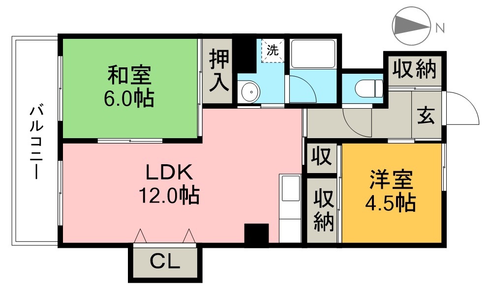 サンハイツ小松 303号室 間取り