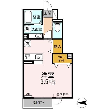ヴィラ新本町 102号室 間取り