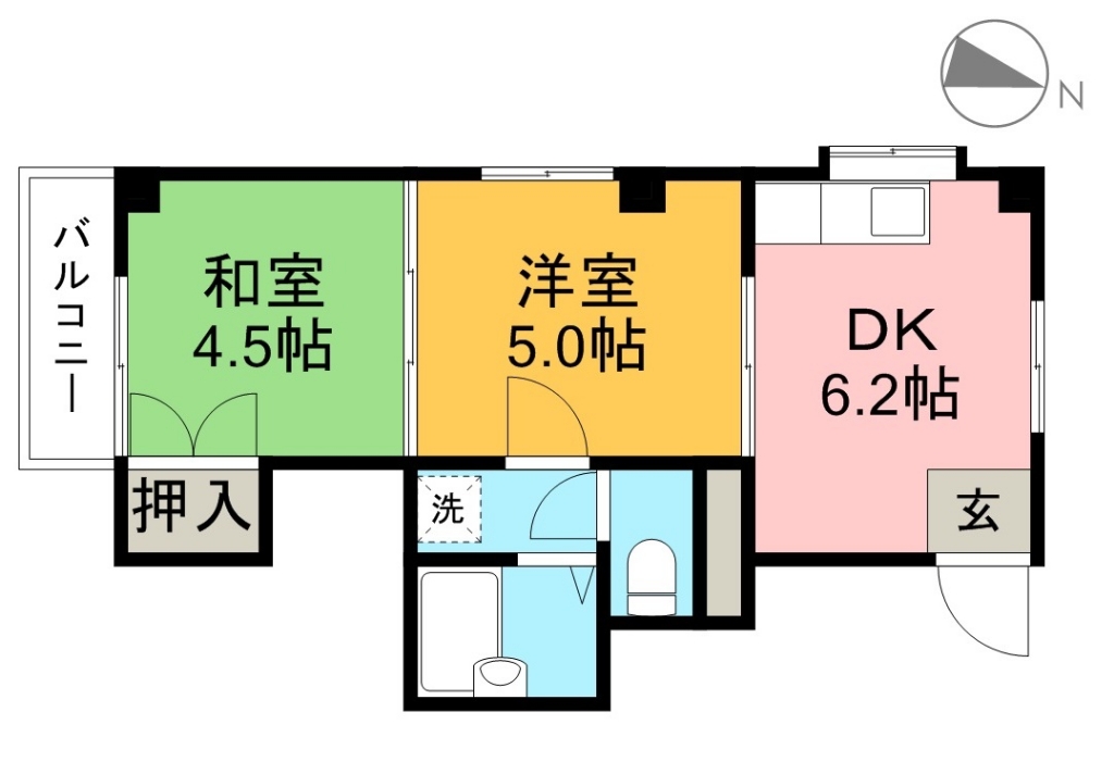 伊勢ハイツ 102号室 間取り