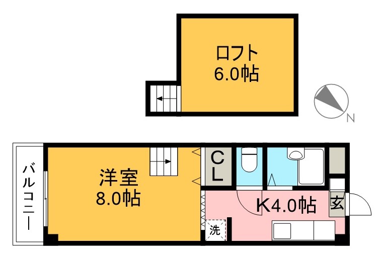 リバープール桟四Ⅱ 508号室 間取り