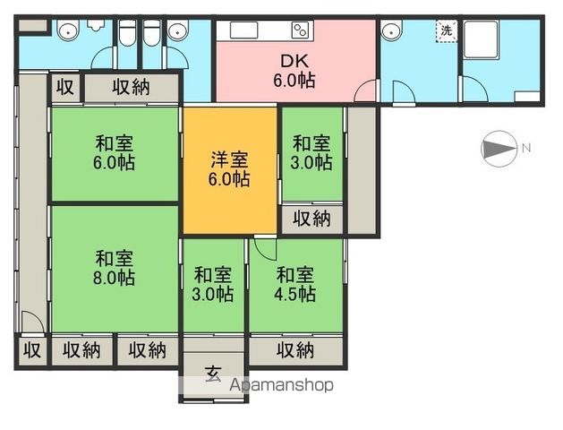 越前町１丁目貸家 間取り