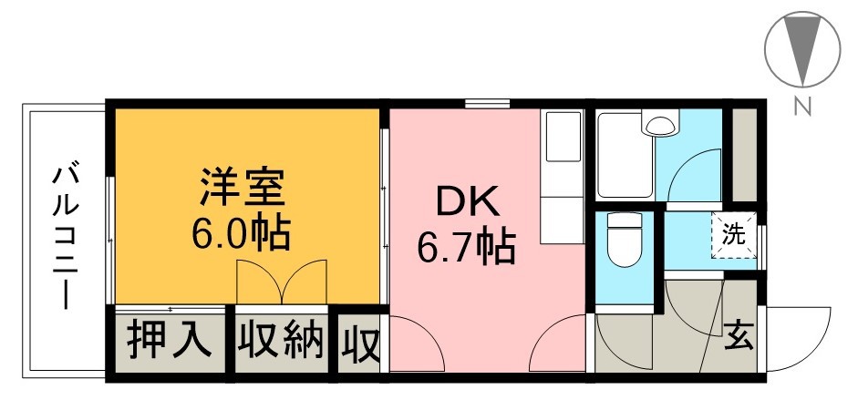 新井マンション 203号室 間取り