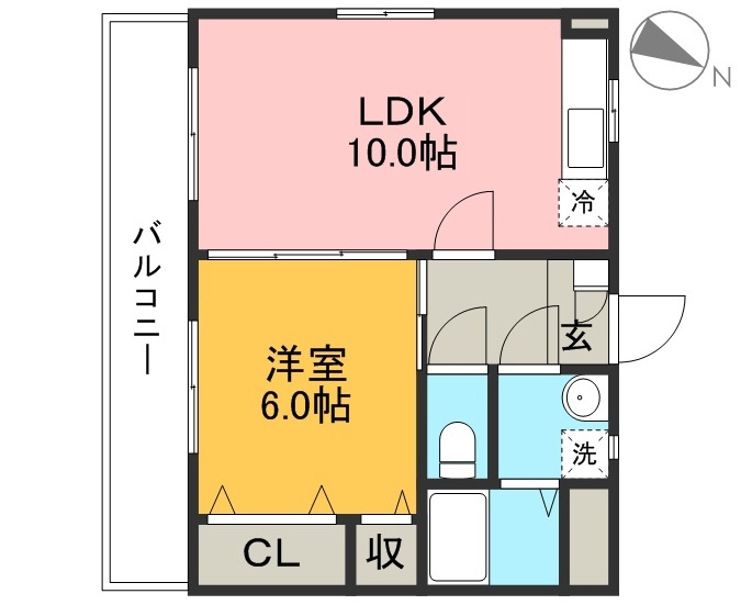 フェリス 102号室 間取り