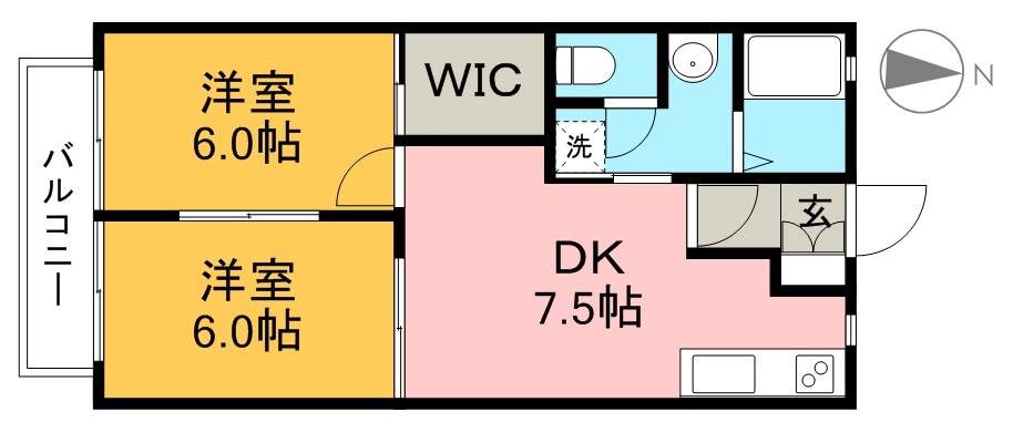 シャーメゾン井上 202号室 間取り