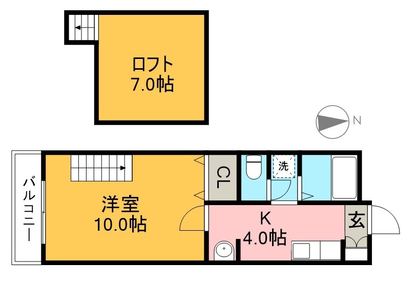 エスポアール 405号室 間取り