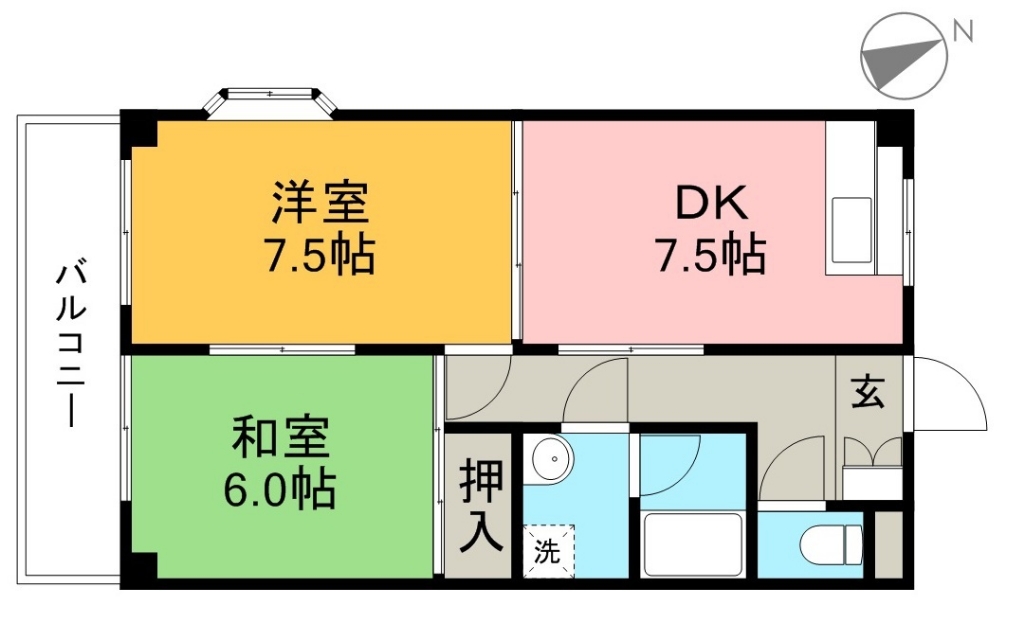 あざみのスクエアⅡ 401号室 間取り