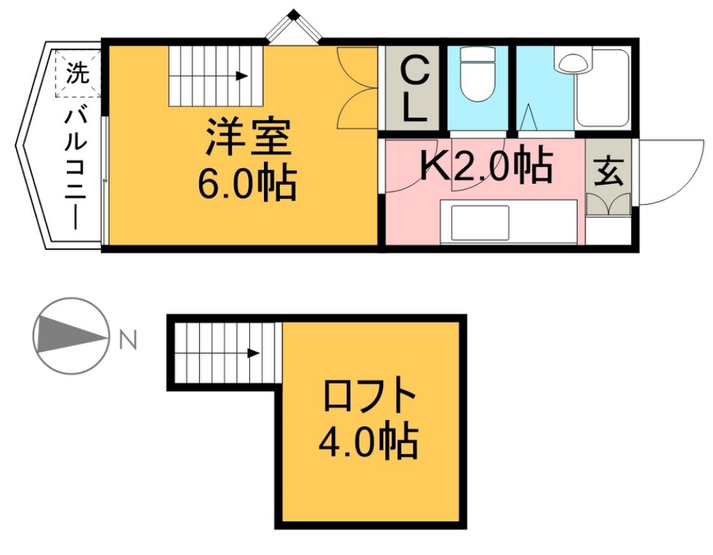 スカイプラザ新田 805号室 間取り