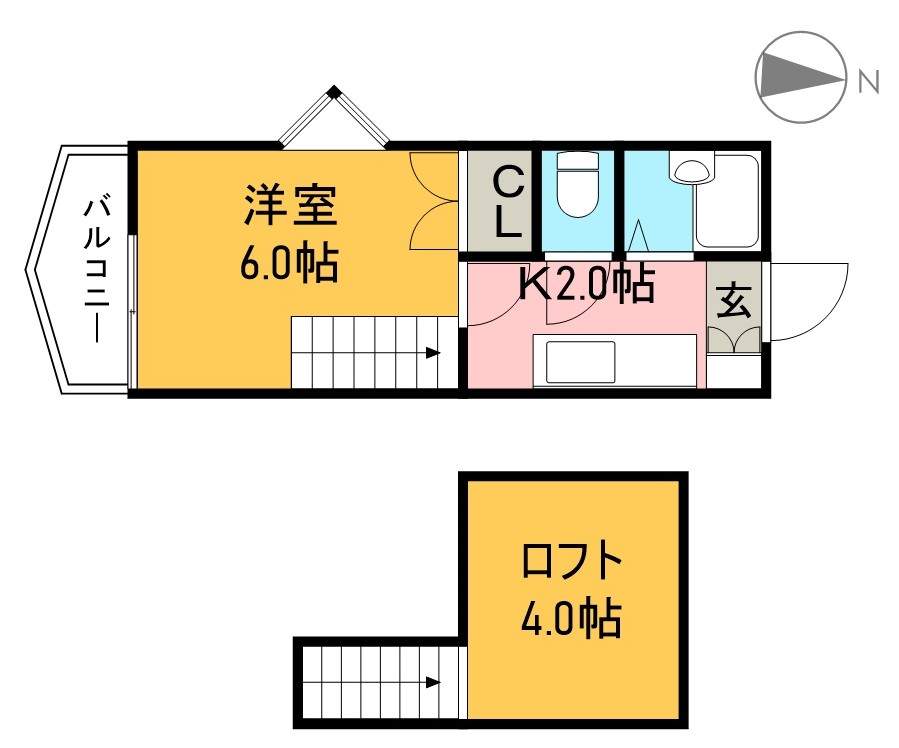 スカイプラザ新田 805号室 間取り