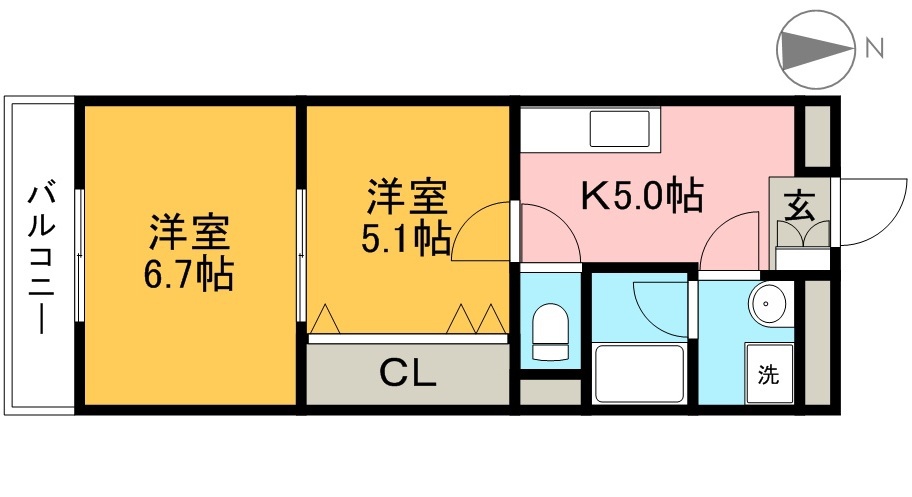 エクセル南金田 302号室 間取り