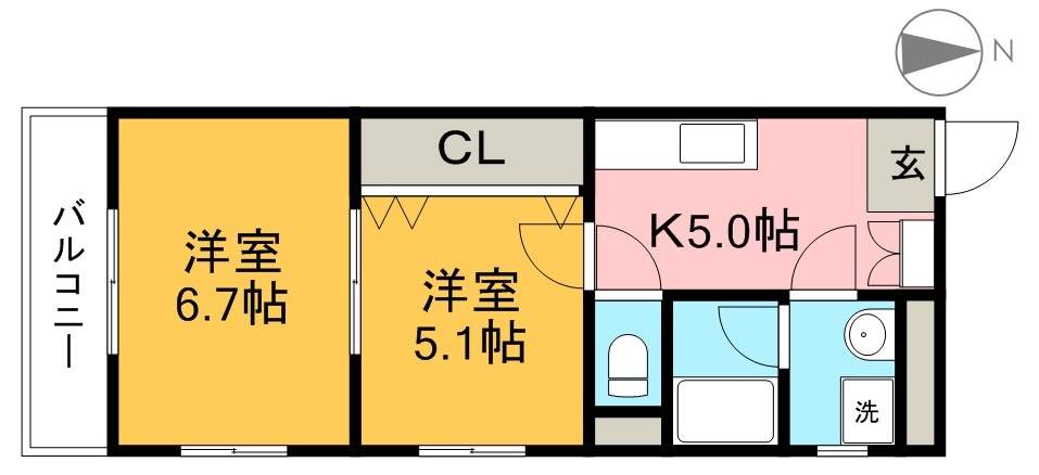 エクセル南金田 403号室 間取り