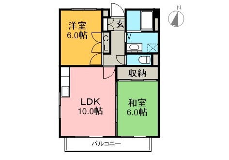 ラ・セゾン 205号室 間取り