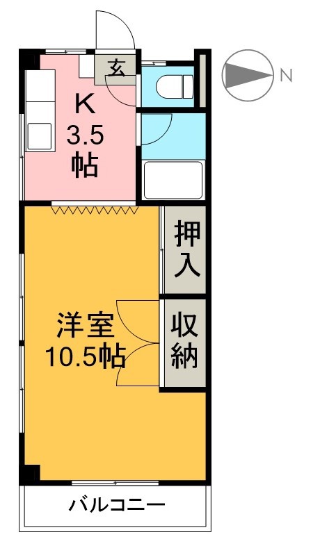 ＳＩＮＡＪＹＵＲＩＭＥ・ＡＲＫ 310号室 間取り