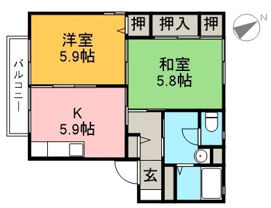 ヘリテージ雅Ⅰ　Ｂ棟 202号室 間取り