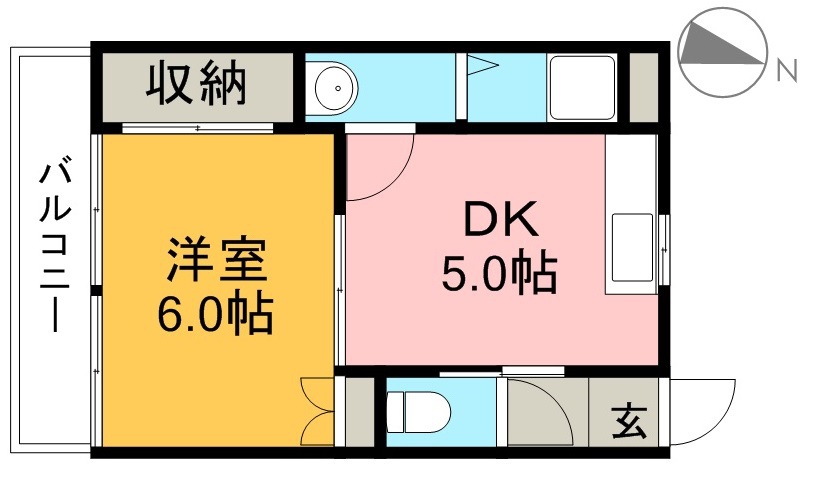コスモハイツ高須 305号室 間取り