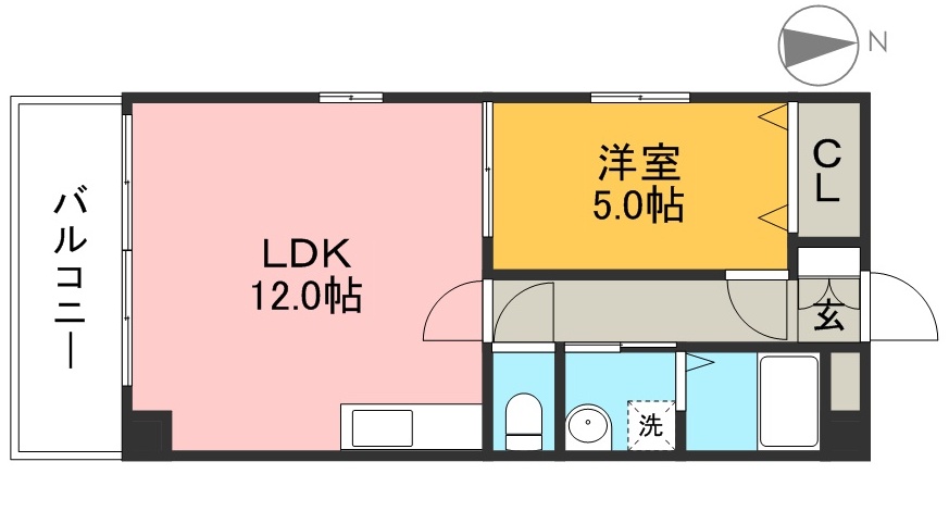 セレス薊野 107号室 間取り