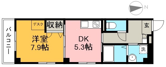 フレンテカルポート 203号室 間取り
