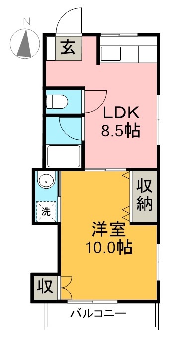 中比島ハイツ 101号室 間取り
