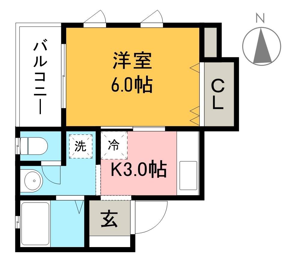 ネオクレメント 303号室 間取り