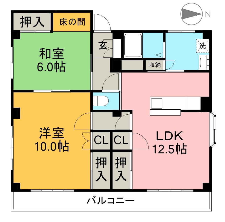 ディアコートナカイ 201号室 間取り