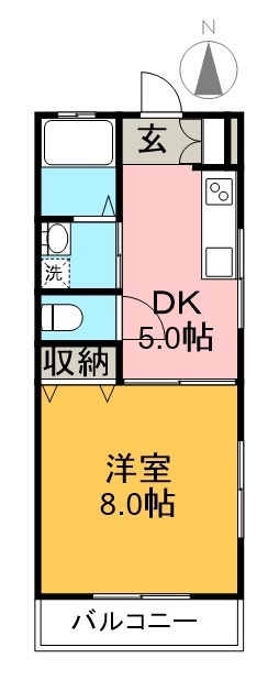 カーサブライト 203号室 間取り