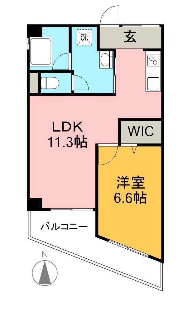 百石ハイツ 401号室 間取り