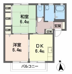 さんようハイツ　Ｂ棟 202号室 間取り
