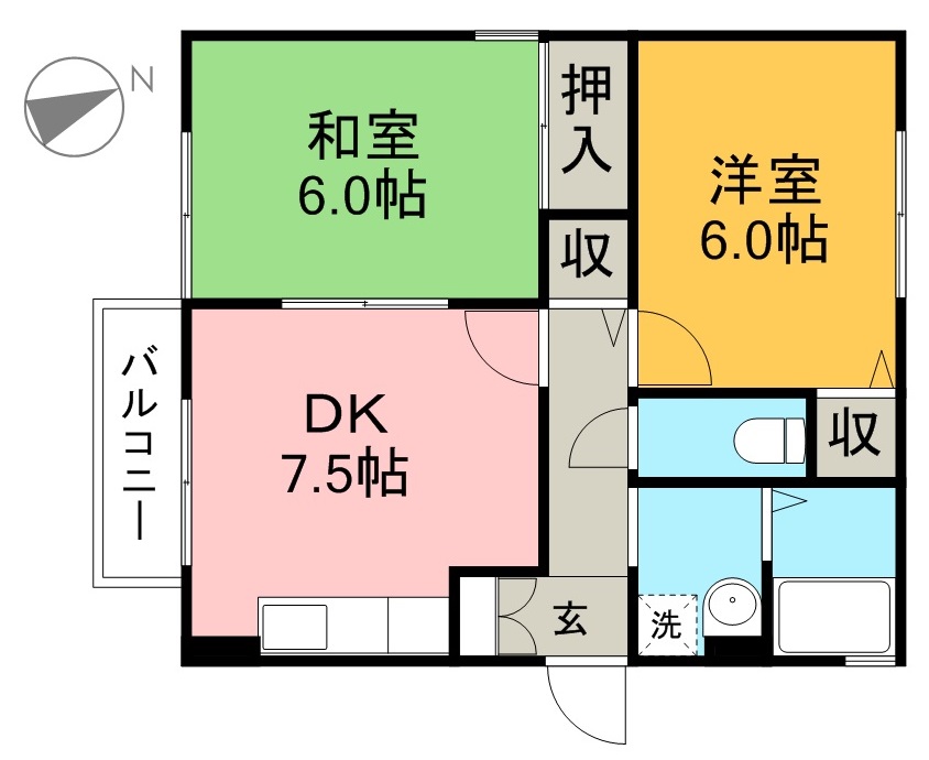 ＴＣツイン 201号室 間取り