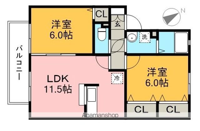 ウエスト孕 203号室 間取り