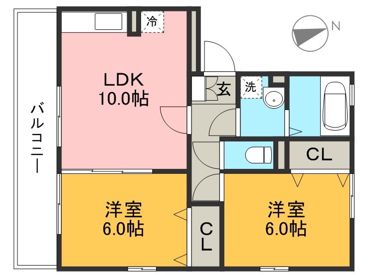 エトワール百石 201号室 間取り